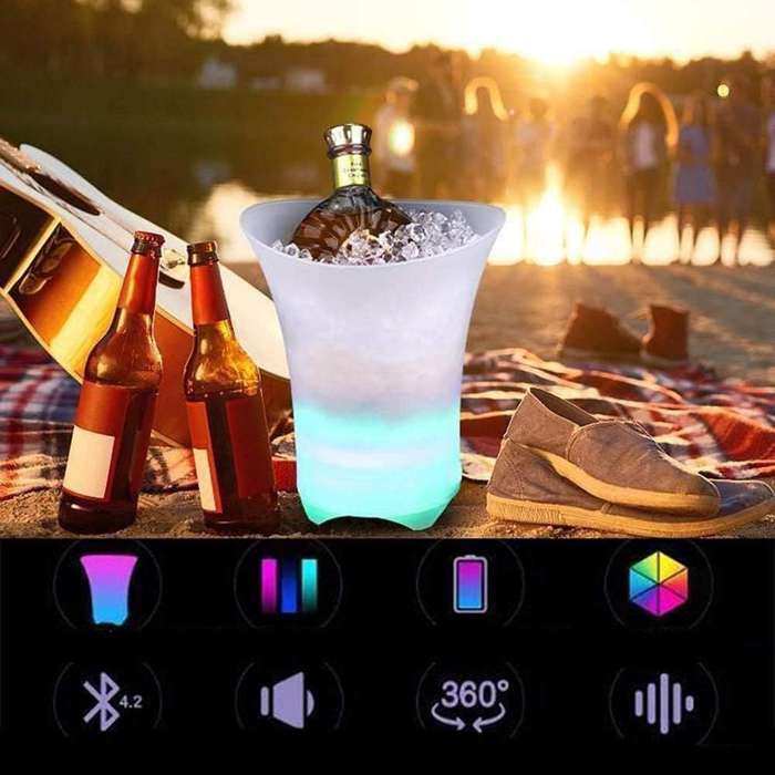 5L LED ice bucket with built in party speaker