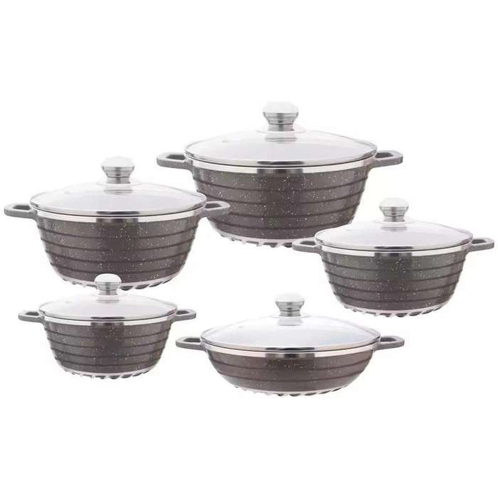 Die Cast Aluminum 10 Piece Non-stick Kitchen Pot Cookware Set