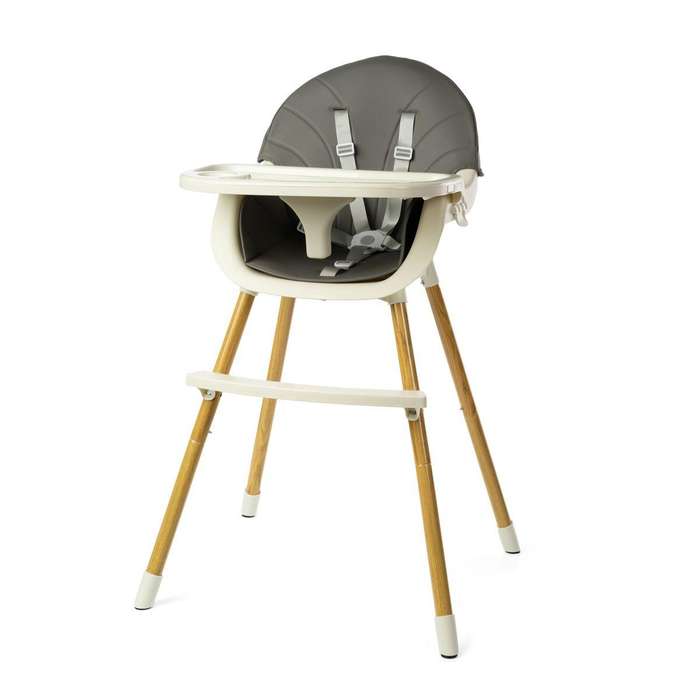 2-in-1 Convertible Baby High Feeding Chair with Tray - Grey