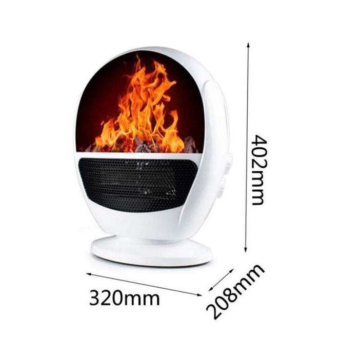 Portable Electric Flame Heater 3D Simulation Flame Fan Heater Warm Air