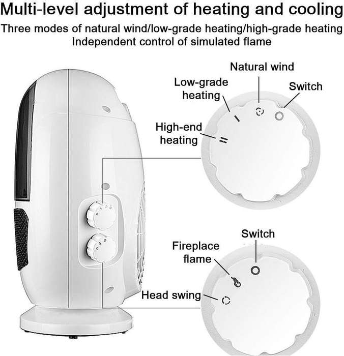 LED Fireplace Electric Stove Heater With Flame Effect
