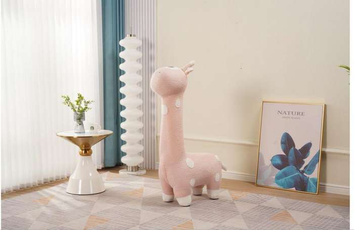 Pink Animal Shaped Decor Children Stool