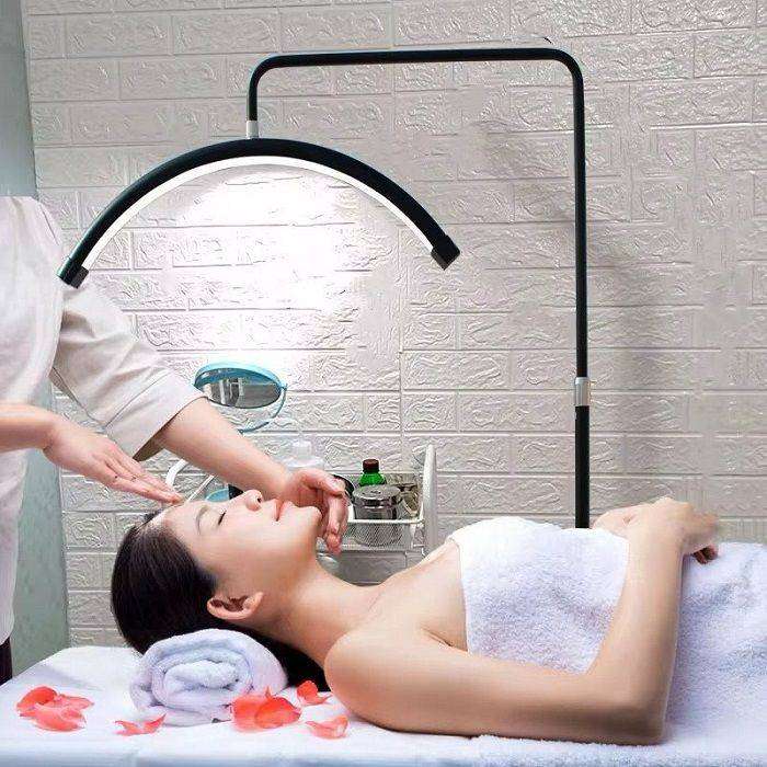 Modern Adjustable Arc Floor Lamp  Dimmable LED, Half-Moon Design, and Stable Base