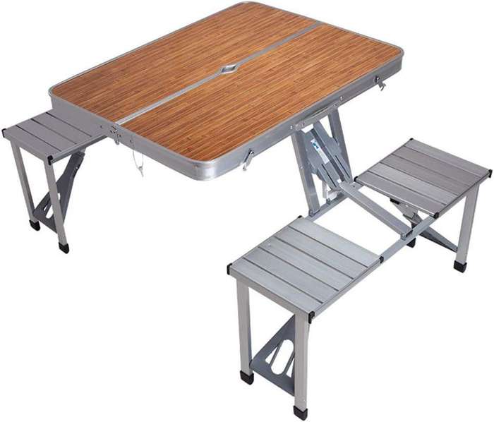 Portable Folding Indoor Outdoor Camping Picnic Table Set of 4 Seater