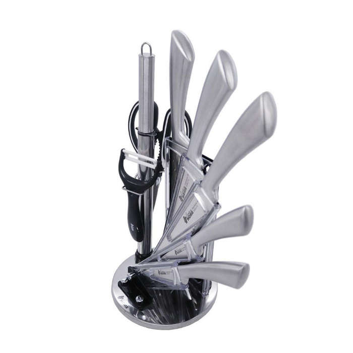 9 Piece Household Stainless Steel Knife Set with Stand