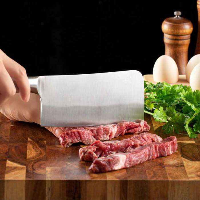 8 Piece Stainless Steel Kitchen Knife, Scissors Set & Acrylic Stand