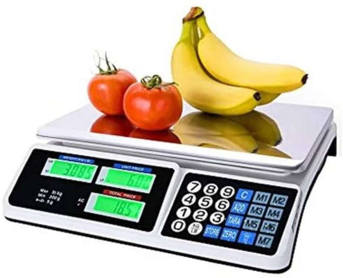 LCD Digital Commercial Food Scale  30kg Capacity, Precise Weighing, Stainless Steel