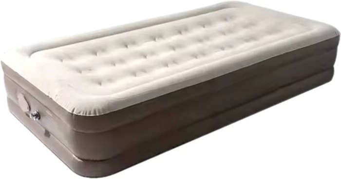 Single Heightened Inflatable Air Mattress  Portable, Elevated, Comfortable Guest & Camping Bed