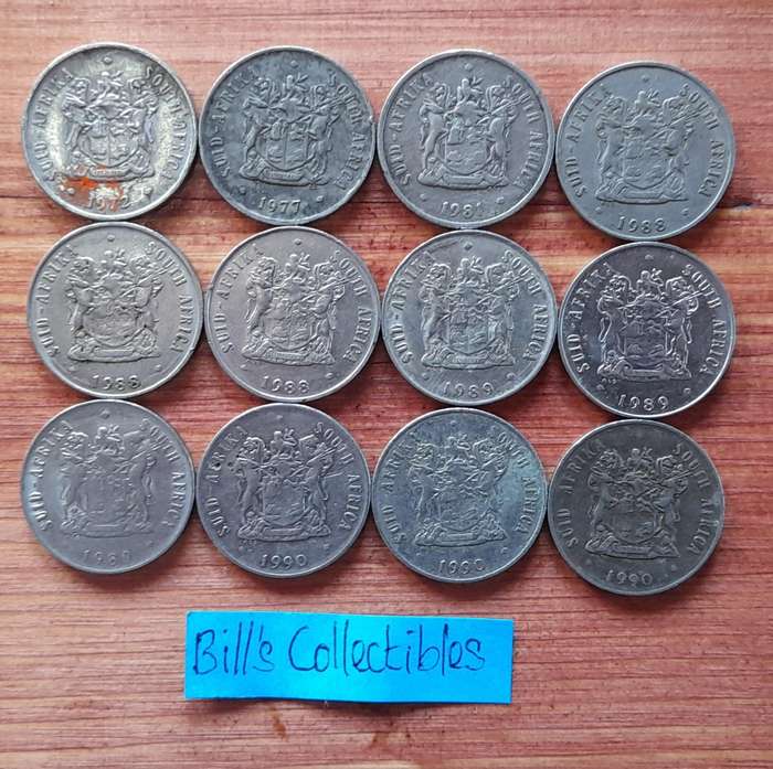 South African 2nd Decimal 20cent Coins.