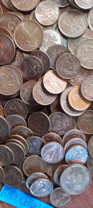 100 Mix South African 2nd Decimal 1c,2c and 5c Coins . 1 BID Takes All.