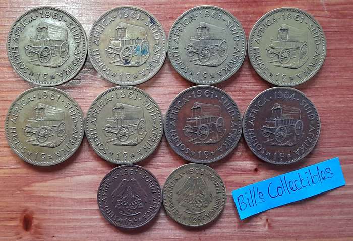 South African 1st Decimal 1cent and 1/2cent Coins.