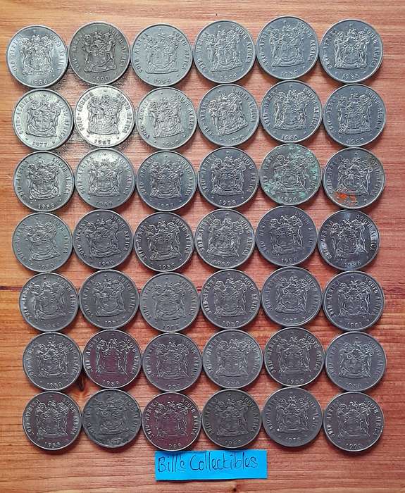 42 South African 2nd Decimal 20cent Coins.