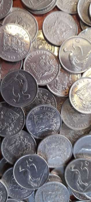 100 South African 2nd Decimal 5cent Coins.