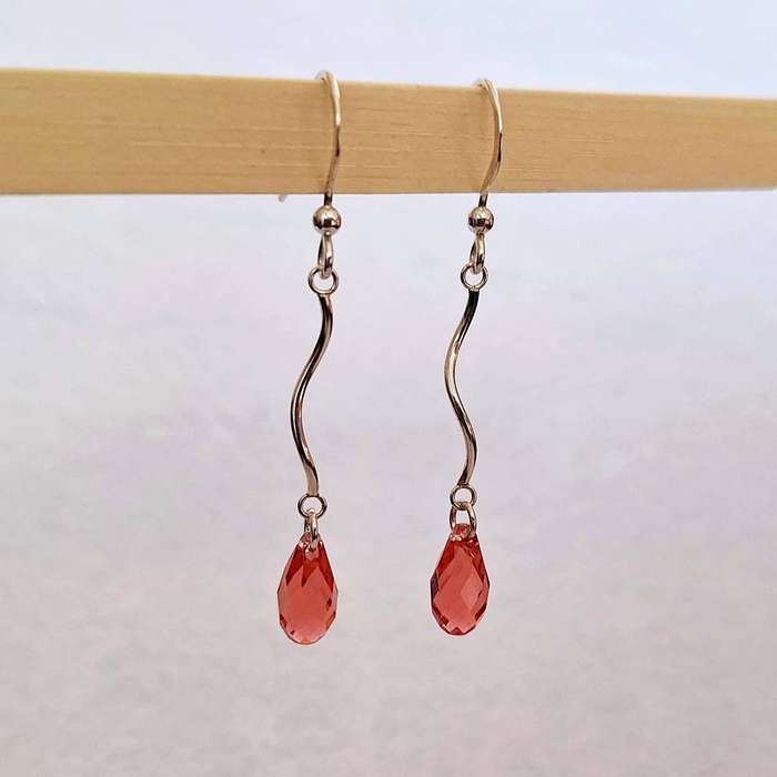 Silver and crystal earrings