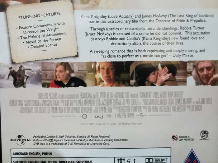 Atonement on DVD