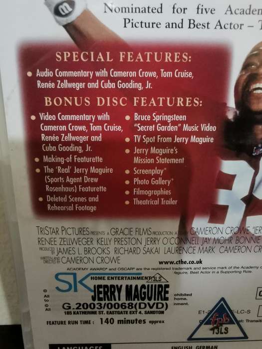 Jerry Maguire Collector's Edition Double Disc Set on DVD