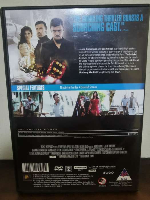 Runner Runner on DVD