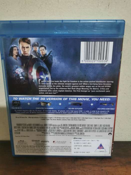Limited Edition Blu-Ray 3D version of Captain America, The First Avenger