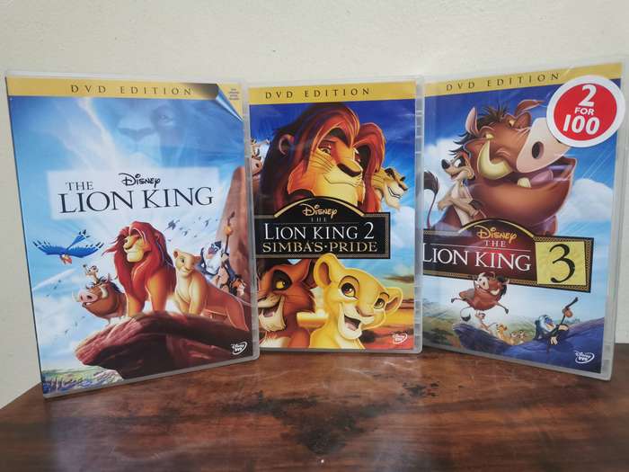 The Lion King 1, 2 and 3 on DVD