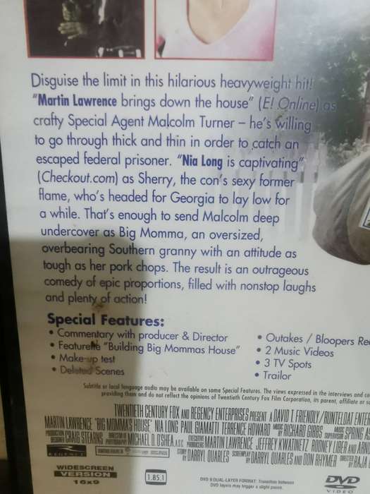 Big Momma's House on DVD
