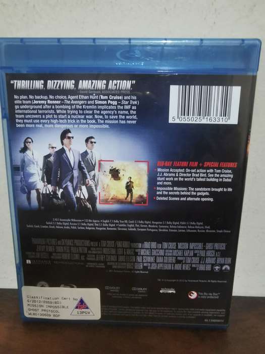 Mission Impossible, Ghost Protocol on Blu-ray