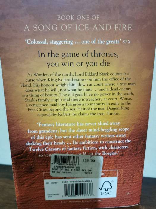 A Game of Thrones, novel by George RR Martin