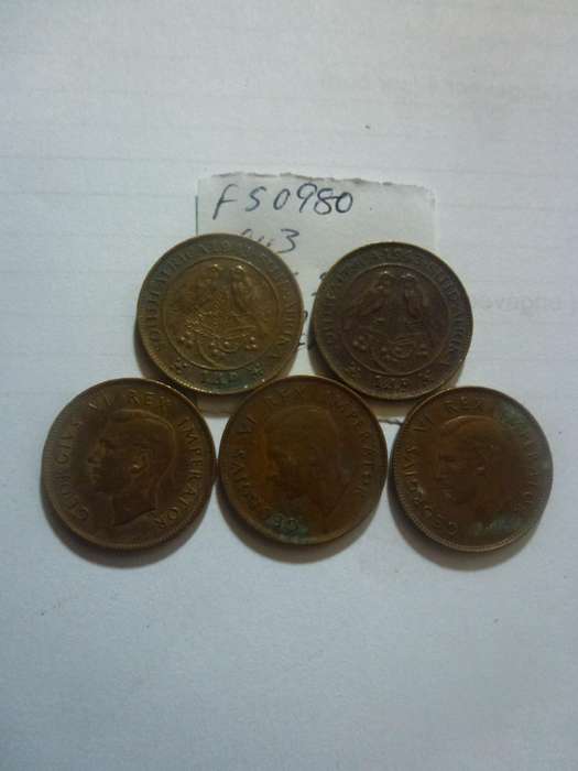 1943 Union of South Africa 1/4 penny