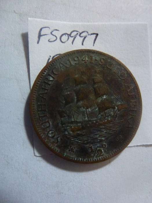 1941 Union of South Africa 1/2 penny