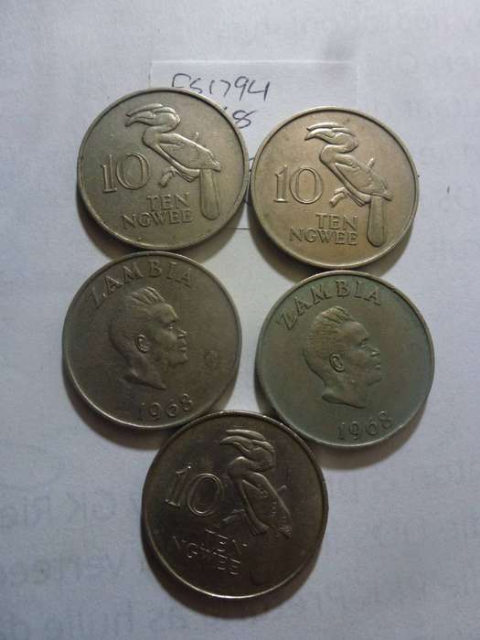 1968 Zambia 10 ngwee