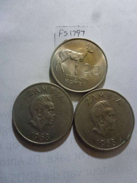 1968 Zambia 20 ngwee