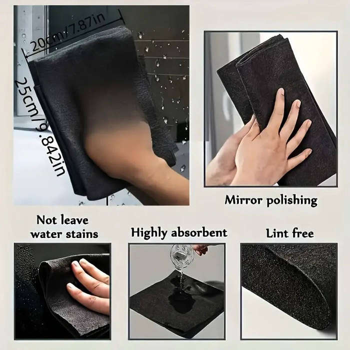 5pcs Heavy-Duty Glass Cleaning Cloths