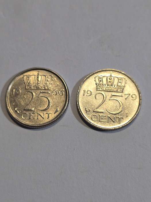 a Set of 2 Belgium 25c coins