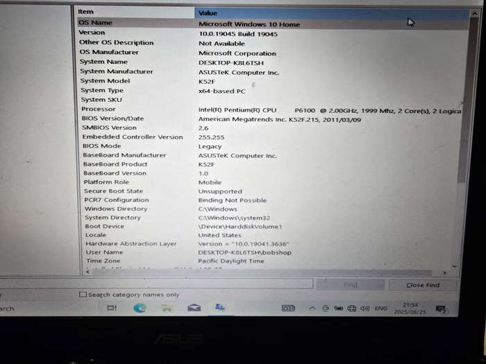 Asus laptop with charger