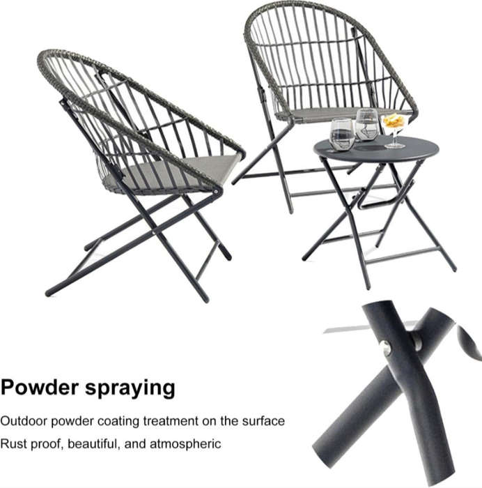 Rattan Indoor And Outdoor Chairs And Round Tables With Multiple Scenes