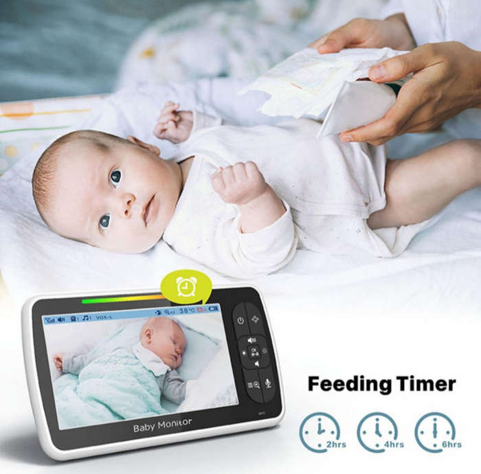 5'' Video Baby Monitor with Audio & Night, Rotation, Wireless 150m