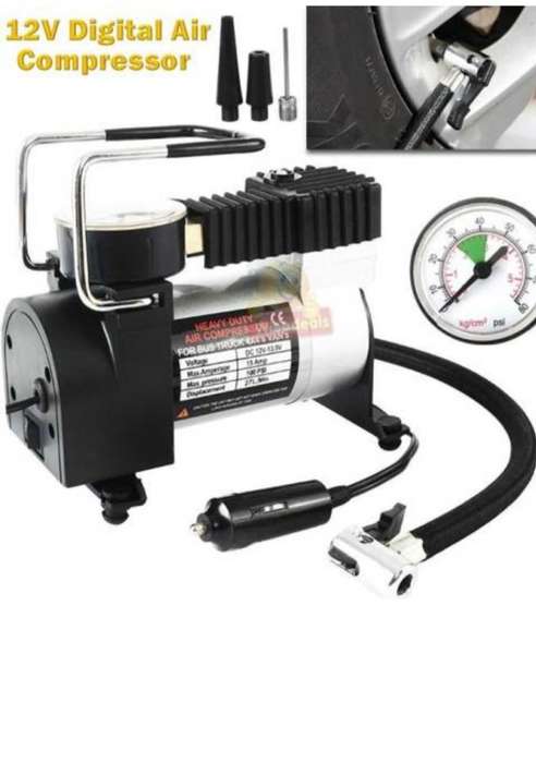12V 120W Digital Air Compressor with Nozzles