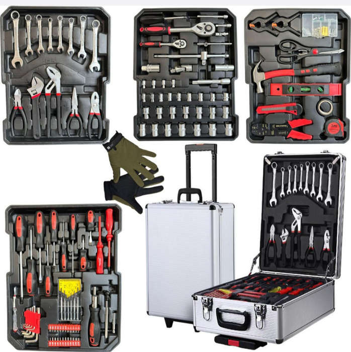 187 Piece A Must Have All In One Handyman DIY Tool Kit On Wheels & Gloves