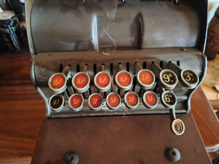 Vintage National Cash Register  Pre-Decimal (Shillings & Pence)  Collectible Till