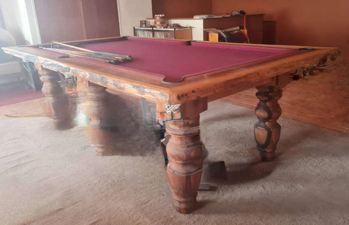 Solid Blackwood Pool/Snooker Table + Cues/Balls  Excellent Condition