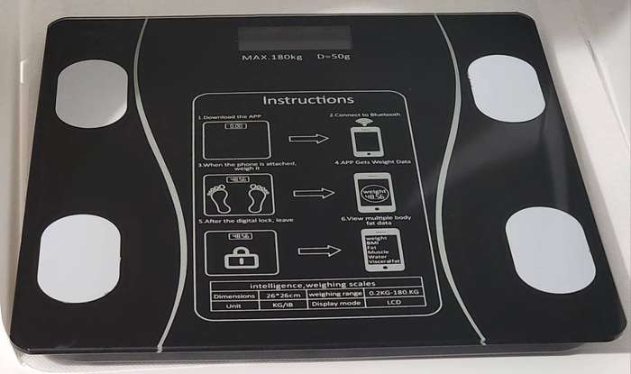 Smart Digital Bluetooth Body Fat Scale  Tracks Weight, BMI, Muscle, Fat & More  New (Damaged Box)