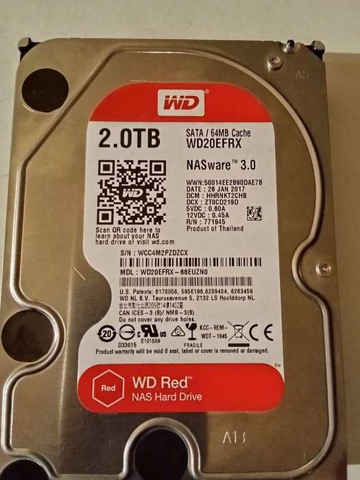 2.0tb WD/64MB Cache WD 20EFX 100% HEALTH