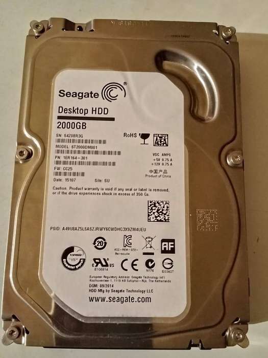 Seagate Desktop HDD 2000GB 100% Health Used