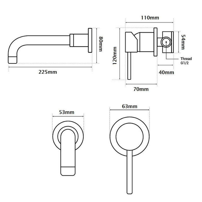 Kessler Wall Mount Mixer Tap Stick Chrome
