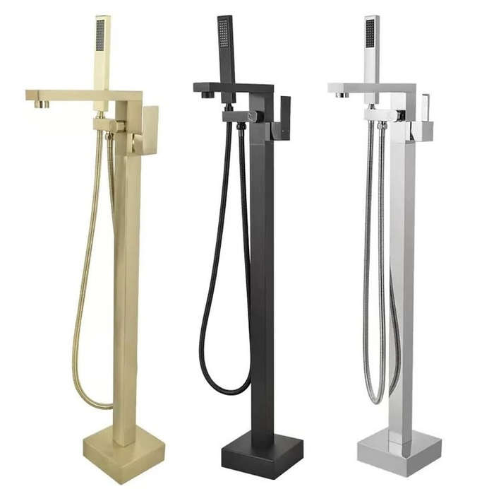 Kessler Free Standing Bath Mixer Tap | Bathroom Faucet Square Chrome | Black |Gold - Different Color