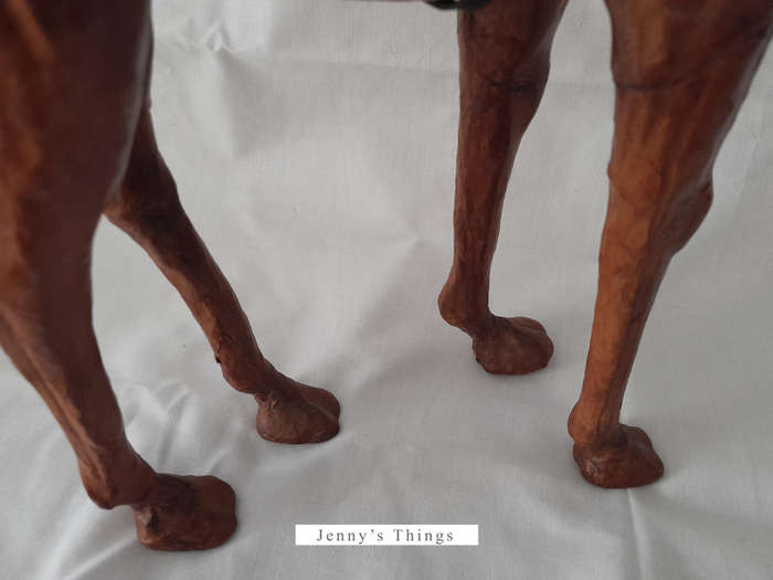 Vintage Leather wrapped camel figurine - Handmade in India (33 x 30 x 8cm)