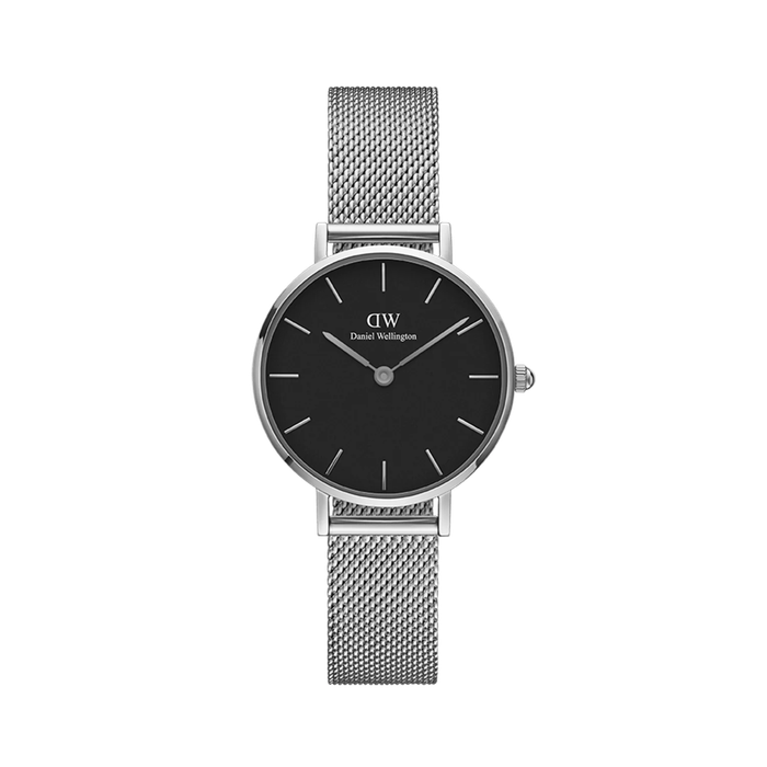 Daniel Wellington Sterling Silver tone Women's Watch (DW00100162) - 32 mm Black Dial & Mesh Bracelet
