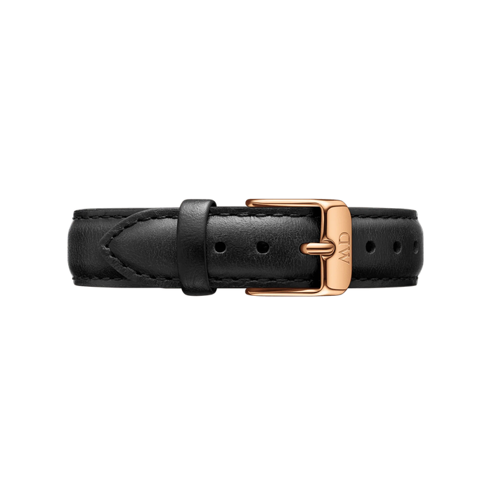 Daniel Wellington Women's Watch - Sheffield Brown Leather (DW00100224) - Rose gold case, black dial