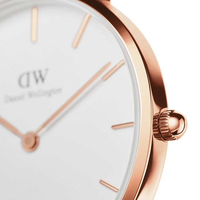 Daniel Wellington Women's Watch - Sheffield Brown Leather (DW00100230) - Rose Gold Case, white dial