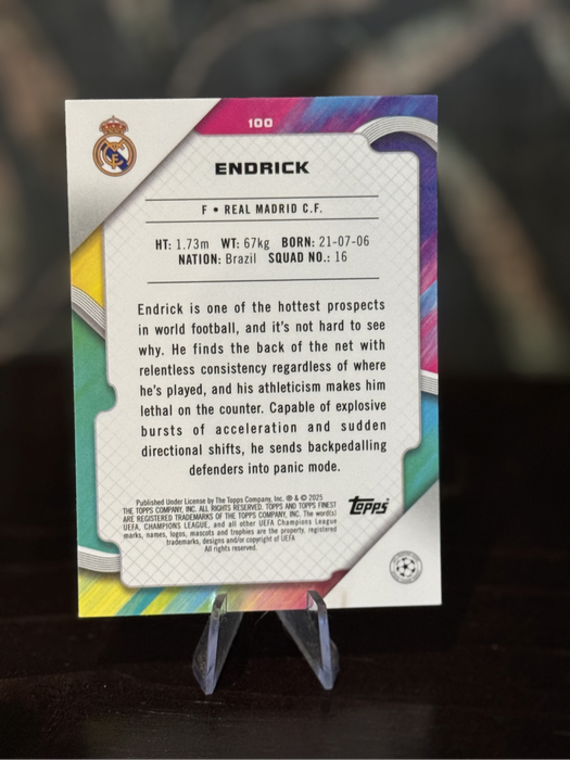2024-25 Topps Finest - Endrick Purple Refractor RC /199 - Real Madrid