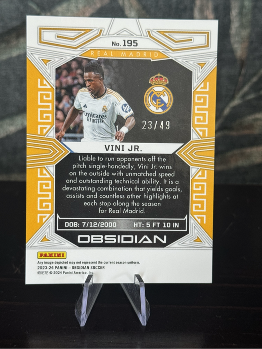 2023-24 Panini Obsidian - Vini Jr Red Electic Etch 23/49 - Real Madrid